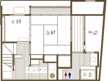 一棟貸切の旅館　幸遊庵　間取り図